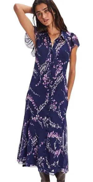 Free People Navy Combo Cannaday Maxi Dress Size Small thumbnail 1