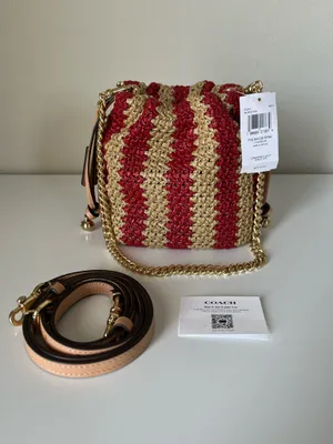 Coach Faye Mini Drawstring Bag With Stripes  thumbnail 3