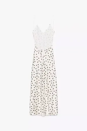 Zara Elegant Polka Dot satin effect Slip maxi Dress thumbnail 13