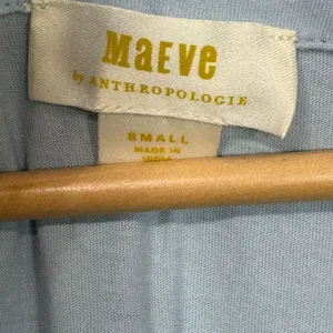 Maeve Anthropologie Babydoll Top Baby Blue Ruffle Sleeveless Chic Tank Shirt sma thumbnail 5