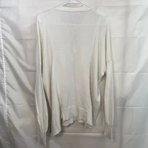 BCBGeneration women's white cream laced neck long sleeve knit sweater stretch‎ M thumbnail 6