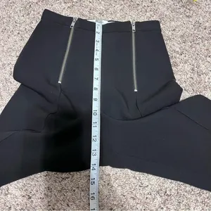 & Other‎ Stories Women's High Rise Black Pleated Double Zip Trouser Pants thumbnail 7