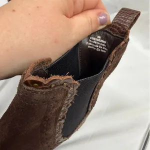 Free People $158 Women's Brown Suede Leather Western Chelsea Scalloped Boot EU38 thumbnail 9