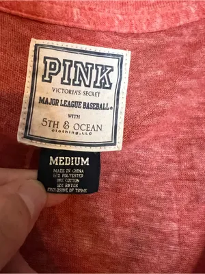 Y2K PINK Victoria's Secret Phillies Red Short Sleeve V Neck Tee Size Medium thumbnail 5