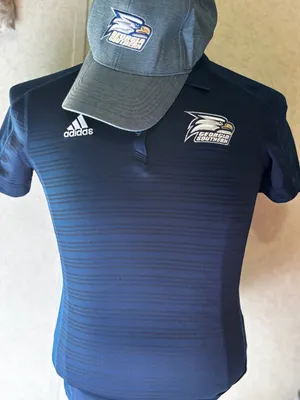 Adidas Georgia Southern Eagles Blue Striped Polo Golf Shirt Small thumbnail 1