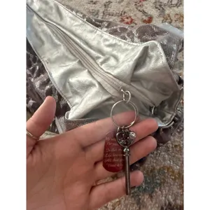 Revolution Y2k Bratz Silver Metallic Leopard‎ Print Hobo Shoulder Gym Bag Large thumbnail 2