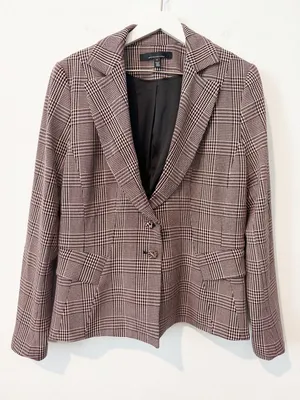 White House Black Market Plaid Signature Blazer Plus Size 14 Academia Corporate thumbnail 1