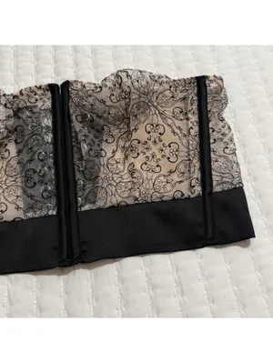 Victoria's Secret Very Sexy Unlined Strapless Lace Bustier Bra Sz L Large Black thumbnail 5