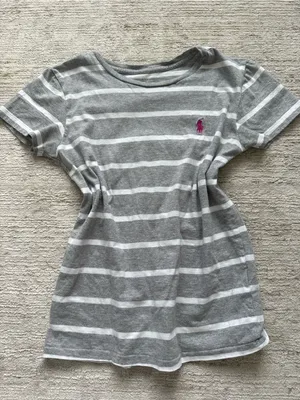 Polo by Ralph Lauren Gray & White Striped Short-Sleeve Tee (Size Small) thumbnail 3