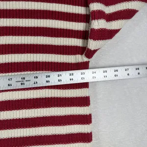 Lauren Ralph Lauren Striped Cotton Shaker Knit Sweater Red Cream L 200815982001 thumbnail 3