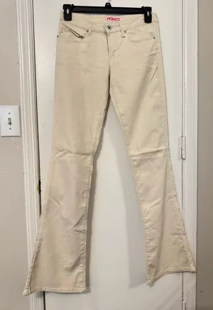 Fiorucci boot cut cream-colored denim Pants Size 29 thumbnail 1