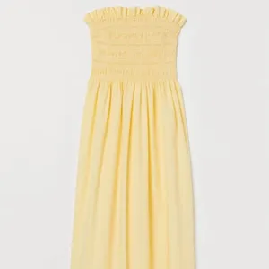 H&M Yellow Smocked Bodice Midi Dress thumbnail 2
