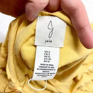 Joie Embroidered Tiered Maxi Dress‎ Womens Size 2 Yellow Boho Summer Rayon Gauze thumbnail 3