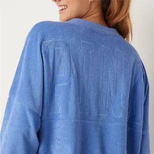 NWT Victoria's Secret PINK Varsity Terry V-Neck Pullover Sweatshirt sz XL thumbnail 9