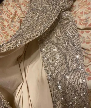 Sequin Prom Dress Silver thumbnail 5