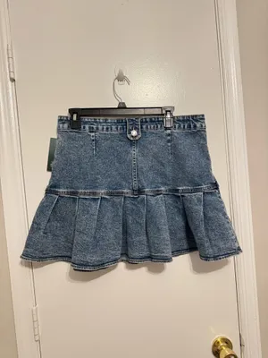 Wild Fable Blue Jean Skater Skirt Size 10 thumbnail 2