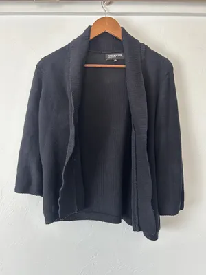Jones New York Black Shawl-Collar Single Button Cardigan thumbnail 6