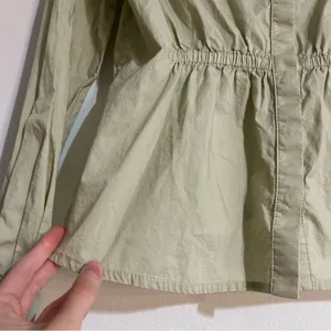Anthropologie Harshman Puff Sleeve Babydoll Blouse Moss Green Size Small thumbnail 5