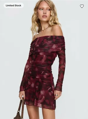 Princess Polly Off Shoulder Long Sleeve Mini Dress thumbnail 4