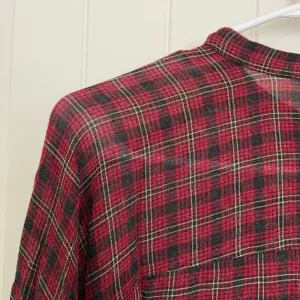 EUC | ZARA women’s red‎ plaid long sleeve blouse — medium thumbnail 6