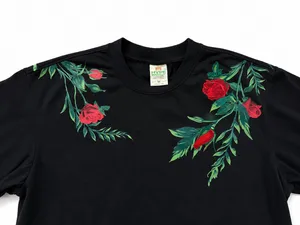 Hype Market Black Floral Rose Graphic T-Shirt Size M thumbnail 5