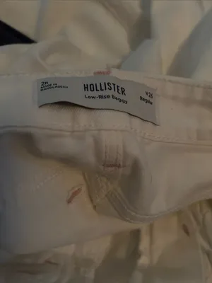 Cutest Womens Hollister Low-Rise Baggy Jeans in White thumbnail 4