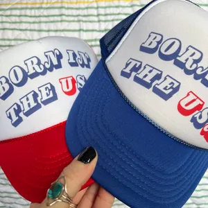 Born In The USA Trucker Hat Red thumbnail 4