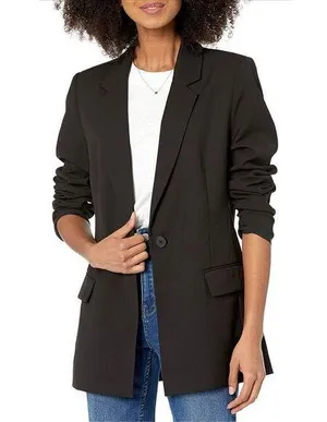 New The Drop Blake Long Blazer XS Black thumbnail 1