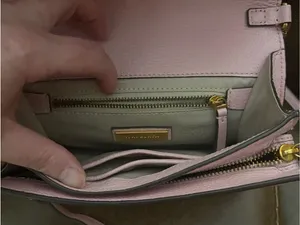 Tory Burch Pale Pink Leather Crossbody with Gold Logo thumbnail 3