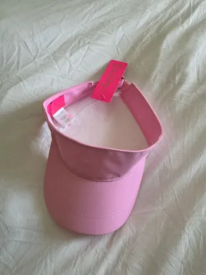 Pink Lilly Pulitzer visor hat with gold bar adjustable strap  thumbnail 3