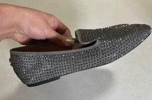CARVELA Women's Shine Gem-Detail Slip-On Flats Grey & Silver Size 8.5 thumbnail 10
