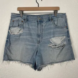 American Eagle Strigid Highest Rise 90s Boyfriend Short Light Wash Size 18 thumbnail 2