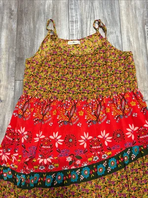 NATURAL LIFE Tiered Floral Boho Retro Maxi Dress L/XL thumbnail 5