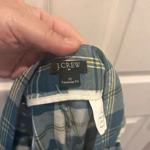 J.Crew Favorite‎ Fit Plaid Cropped Pants Womens 14 Blue Yellow Cotton Coastal thumbnail 7