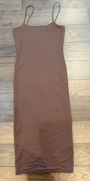 Forever 21 Brown Slip Dress with Spaghetti Straps Size Small - C27-130 thumbnail 1