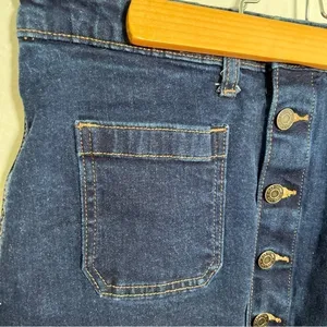Gap Women's‎ Size 12/31 Button Front Denim Mini Skirt Dark Wash Square Pockets thumbnail 5