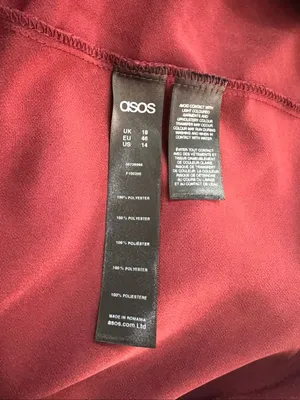 ASOS Oxblood Drape Front Pleated Short Cap Sleeve Midi Pencil Dress Size 14 thumbnail 8