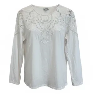 Sundance eyelet long sleeve cotton top thumbnail 1