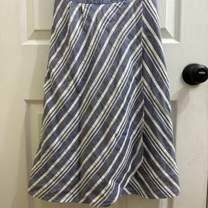 Linen Cotton Blend Antonio Melani Striped Sleeveless Dress 0 XS Natural Fibers thumbnail 4