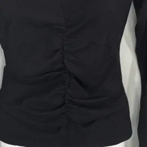 Madewell Black Ruched V-Neck Top Women Small Whimsical Grunge thumbnail 2