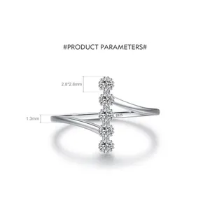 Women's Bezel Set Simulated Diamond Platinum Plated S925 Rhodium Ring, Size 5‎ thumbnail 6