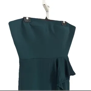 Dress The Population Kai Strapless Gown with High Slit in Pine Green Size XXL thumbnail 6