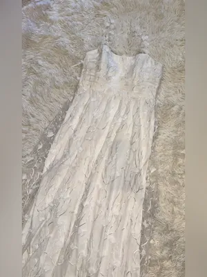 NEW Dessy Collection 3D Floral Embroidered Ivory Gown sz 14 thumbnail 6
