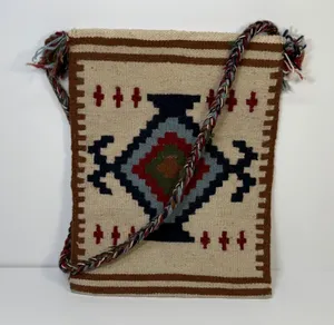 Wool‎ Southwestern Crossbody Bag Geometric Tribal Earth Tones Cream Boho Artisan thumbnail 1