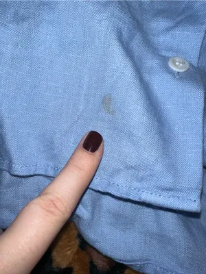 Zara Oversized Blue Linen Top Sz. M thumbnail 6