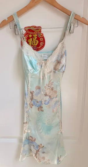 Apt. 9 Y2K Baby Blue Fairycore Coquette Slip Dress With Bows Lace Trim Medium‎ thumbnail 1