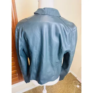 BlankNYC Womens Vegan Leather Asymmetrical Zip Jacket Moto biker Dark Green L thumbnail 9