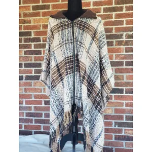 Marc New York Andrew Marc Poncho Sweater Brown & Tan New Without Tags thumbnail 3