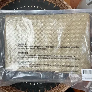 NWT Virginia Wolf Woven Tassel Clutch Champagne Gold Metallic Vegan Leather OS thumbnail 5