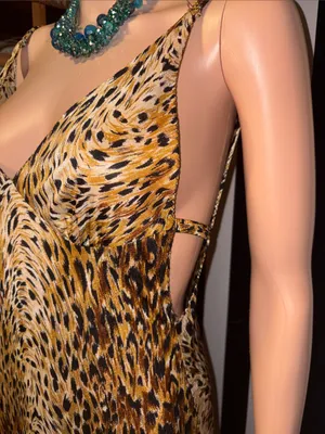 70s Vintage Leopard Print Slip Maxi Dress Sexy Nightgown Dress Size Small 2/4 thumbnail 3